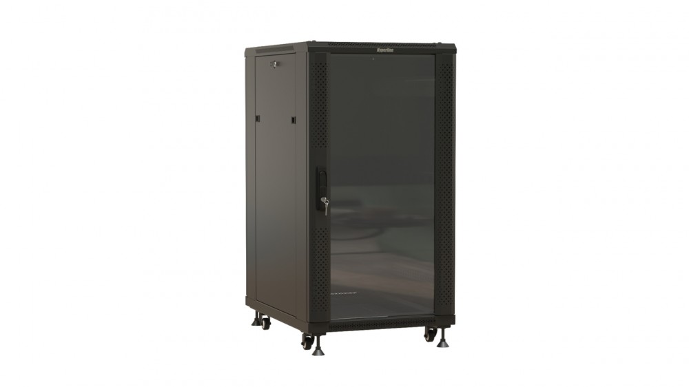 TTBR-1861-AS-RAL9004, шкаф телекоммуникационный 19" напольный 18U