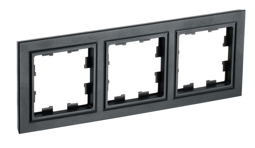 Рамка 3-местная РУ-3-БрЧ IP20 черная BRITE (BR-M32-K02)