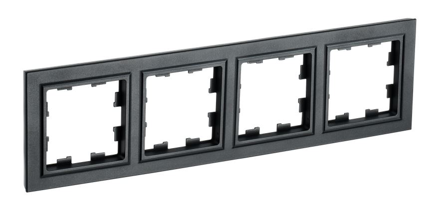 Рамка 4-местная РУ-4-БрЧ IP20 черная BRITE (BR-M42-K02)
