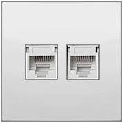Розетка компьютерная двойная 2xRJ-45 кат. 5е с накладкой, белый LK60 (866204-1)