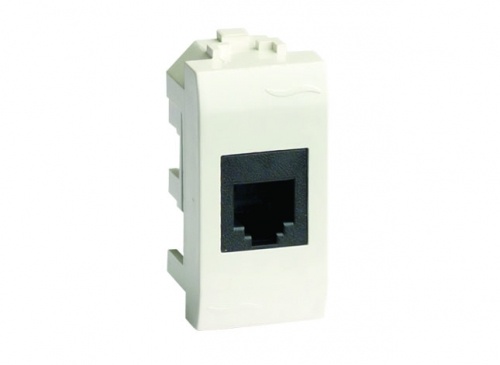 Розетка RJ-45 Brava 1 модуль, кат.6, 8P8C, белая (76458B)