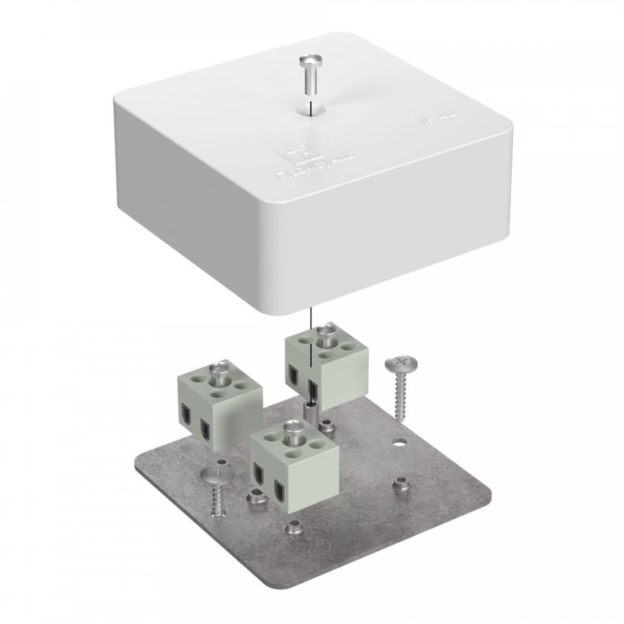 Коробка огнестойкая для кабель-канала Е15-Е60 (латунь) RAL9003 75х75х30 (40-0450-FR2.5-6-Е60) (Промрукав)