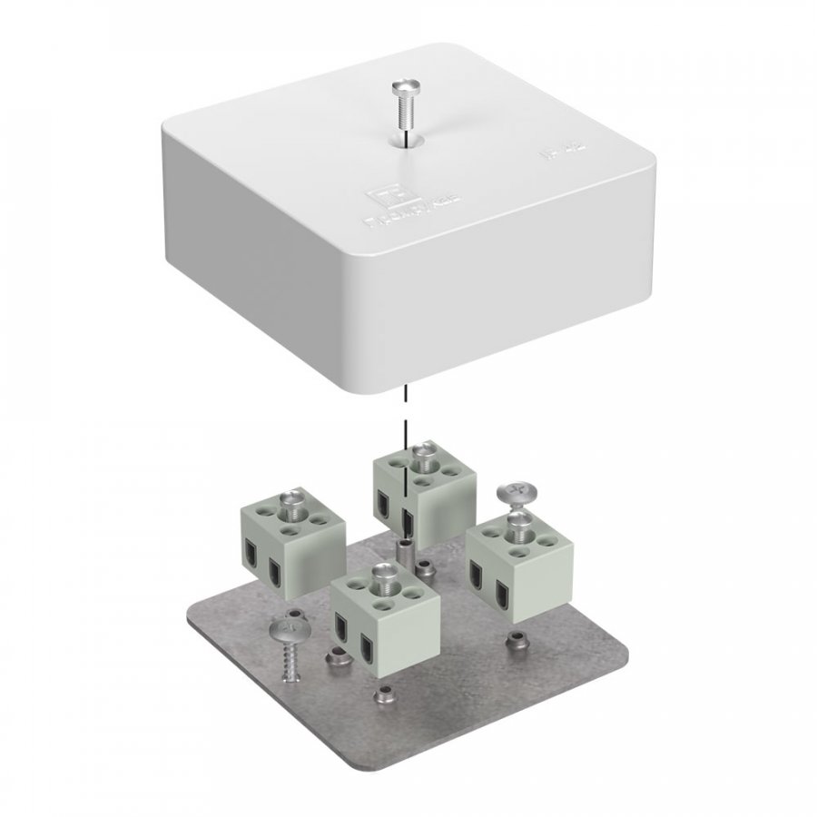 Коробка огнестойкая для кабель-канала Е15-Е60 (латунь) RAL9003 75х75х30 (40-0450-FR2.5-8-Е60) (Промрукав)