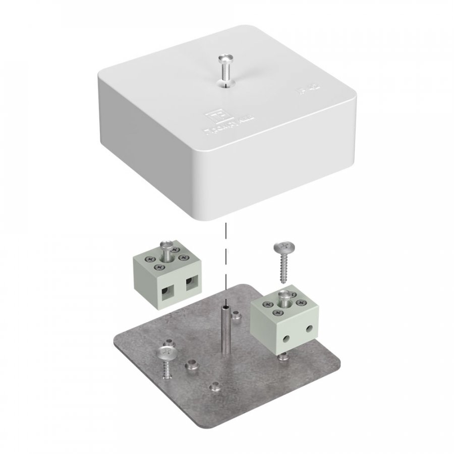 Коробка огнестойкая для кабель-канала Е15-Е60 (латунь) RAL9003 75х75х30 (40-0450-FR6.0-4-Е60) (Промрукав)
