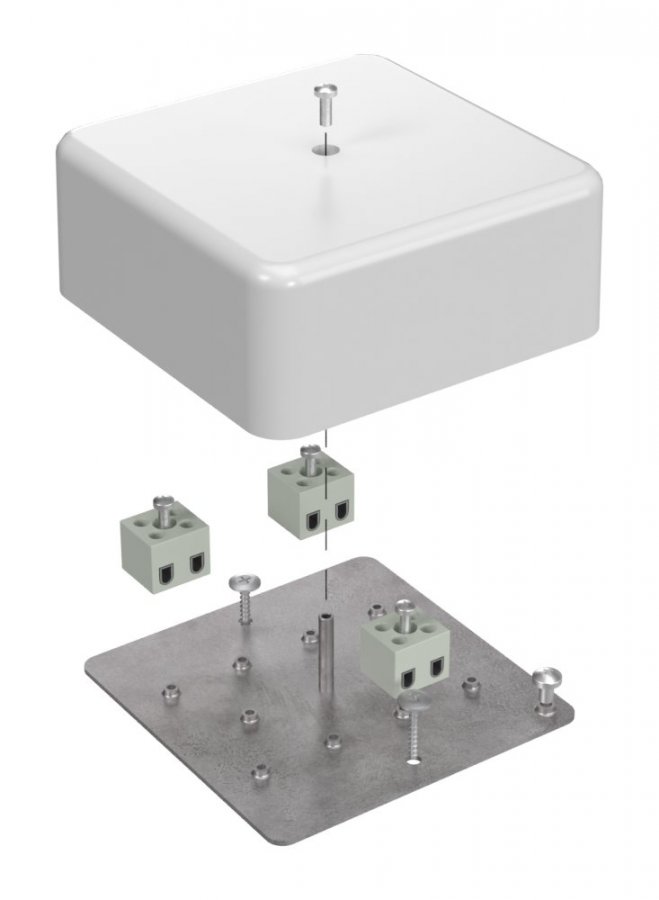 Коробка огнестойкая для кабель-канала Е15-Е60 (латунь) RAL9003 103х103х45 (40-0470-FR2.5-6-Е60) (Промрукав)