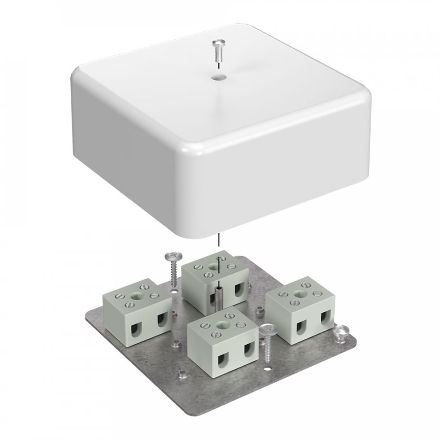 Коробка огнестойкая для кабель-канала Е15-Е60 (латунь) RAL9003 103х103х45 (40-0470-FR2.5-8-Е60) (Промрукав)