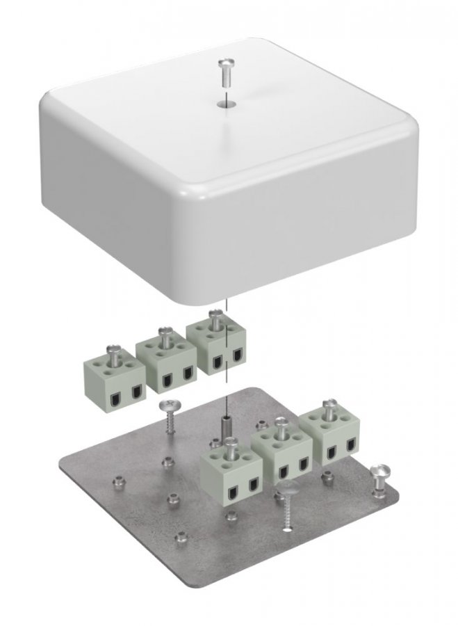 Коробка огнестойкая для кабель-канала Е15-Е60 (латунь) RAL9003 103х103х45 (40-0470-FR2.5-12-Е60) (Промрукав)