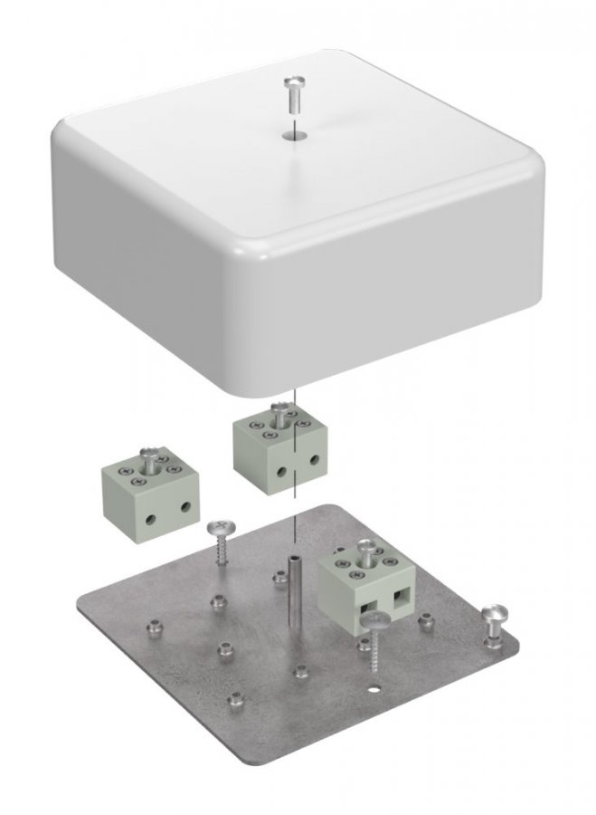 Коробка огнестойкая для кабель-канала Е15-Е60 (латунь) RAL9003 103х103х45 (40-0470-FR6.0-6-Е60) (Промрукав)
