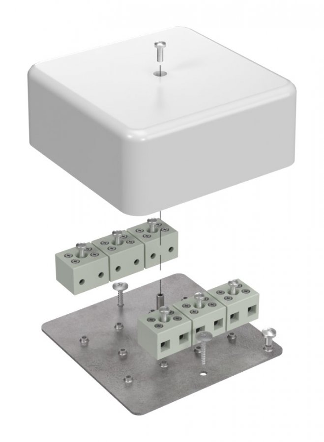 Коробка огнестойкая для кабель-канала Е15-Е60 (латунь) RAL9003 103х103х45 (40-0470-FR6.0-12-Е60) (Промрукав)