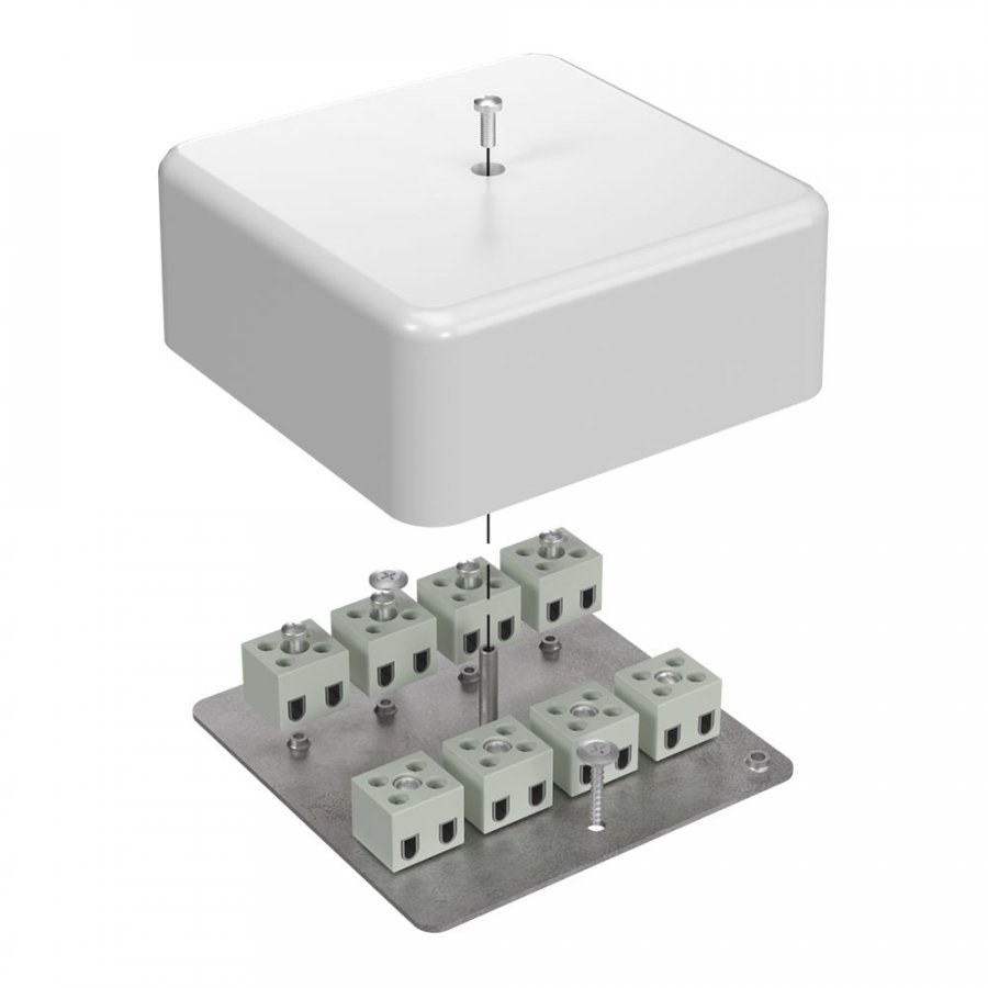 Коробка огнестойкая для кабель-канала Е15-Е60 (латунь) RAL9003 103х103х45 (40-0470-FR6.0-16-Е60) (Промрукав)