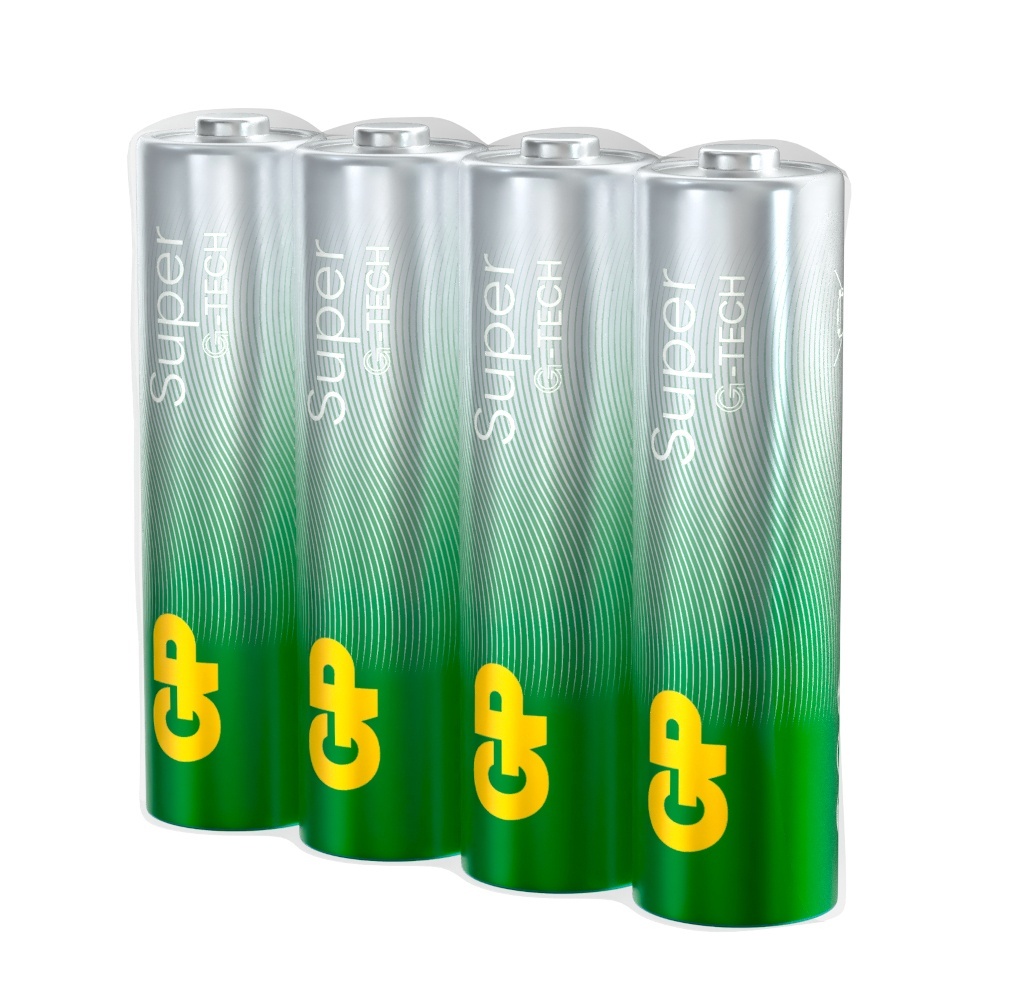 GP Super Alkaline 15A AA (GP 15AA21RA-2CRS4), упак. 4 шт., алкалиновые батарейки