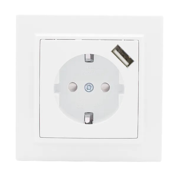 Минск Розетка 1-местная СП с/з 16А (ERR16-028-100-USB)