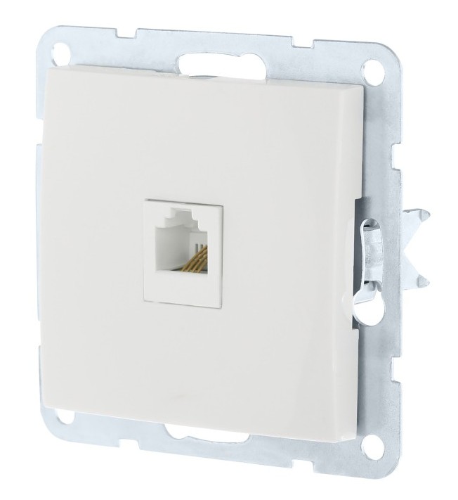 Розетка компьютерная RJ-45 кат. 5е с накладкой, белый LK60 (866104-1)