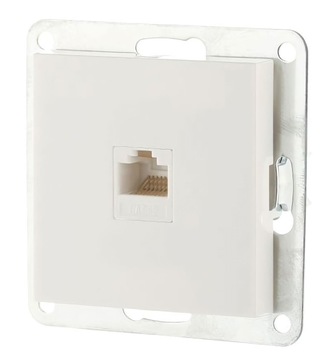 Розетка компьютерная RJ-45 кат.5е с накладкой, белый LK80 (846104-1)