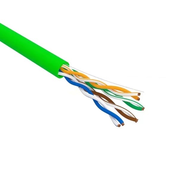 U/UTP, CAT 5e, PVC, нг(А)-LSLTx, 4х2х0,52мм, 24AWG, INDOOR, SOLID, зеленый, РФ REXANT (01-0061-R), кабель «витая пара» (LAN) для структурированных систем связи