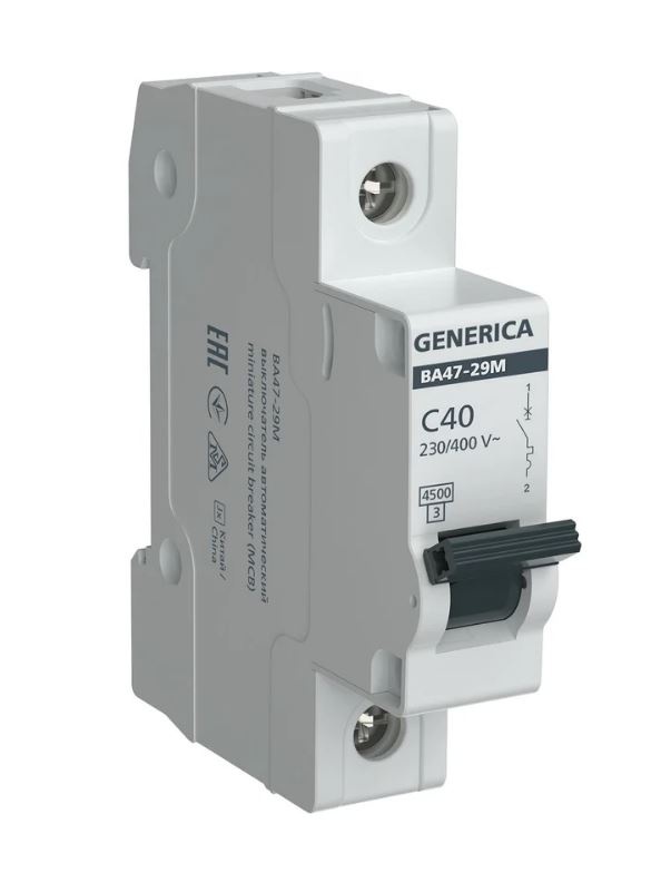 GENERICA ВА47-29М 1P C 40А 4,5кА (MVA21-1-040-C-G), автоматический выключатель