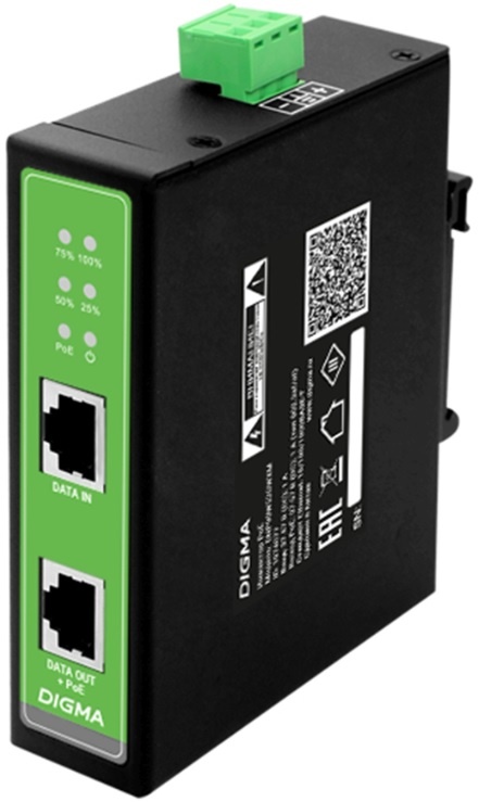 DNP30W48GDXM 10/100/1000BASE-T 30Вт 37-57В(DC), инжектор PoE