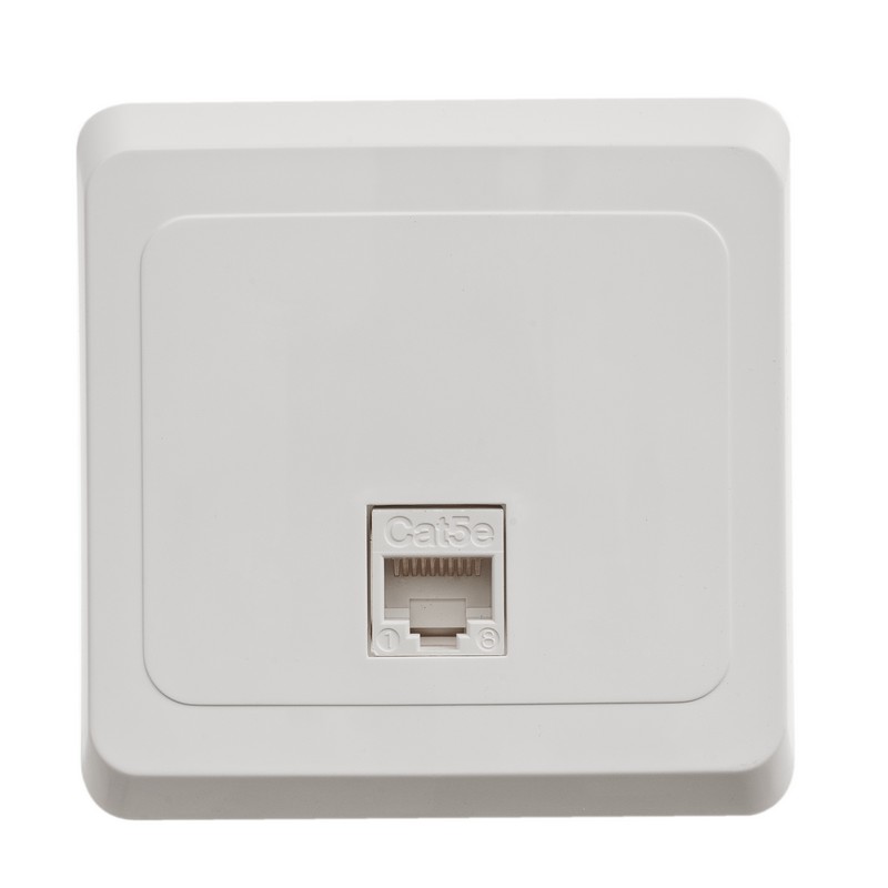 Этюд розетка RJ45, кат. 5Е, 1-местная, в сборе, скрытой установки, белый (KOMC-001B)