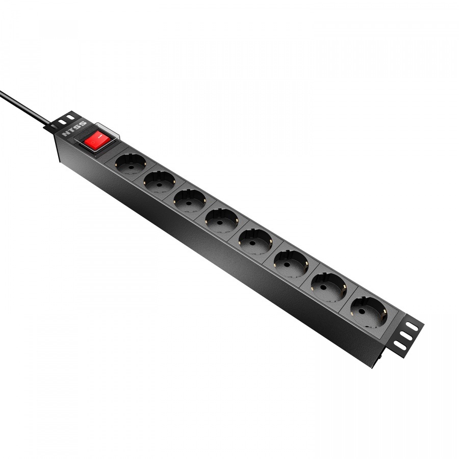 NTSS-PDU-DA1016 гор.размещ. 8xSchuko базовые 10A C14, блок розеток 19"
