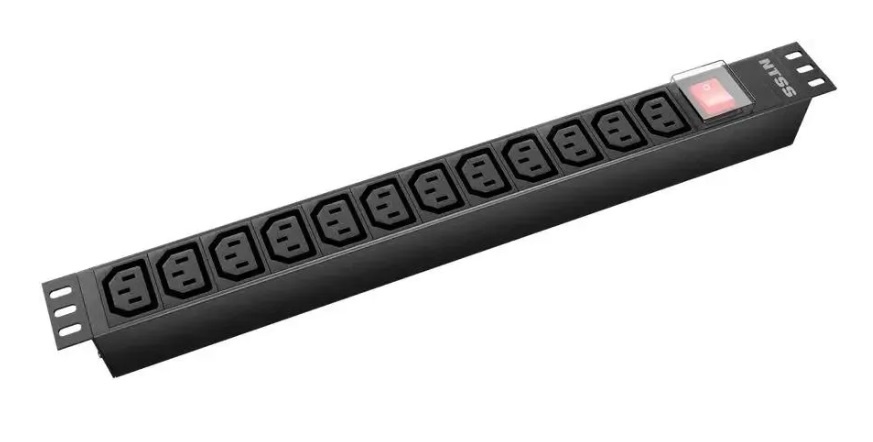 NTSS-PDU-DA2040 гор.размещ. 12xC13 базовые 16A клеммная колодка, блок розеток 19"