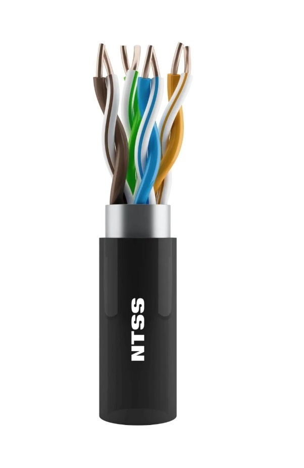 NTSS-OUT-UTP4-5Е-PE-BL кат.5E UTP 4 пары 24AWG PE внешний 305м черный, кабель «витая пара» (LAN) для структурированных систем связи