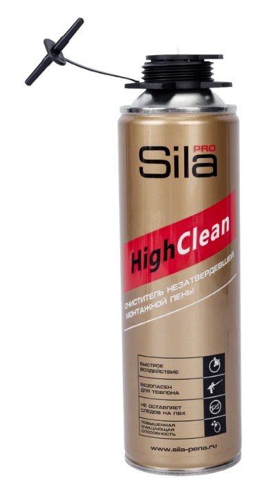 Очиститель незастывшей монтажной пены Sila HighClean, 500 мл