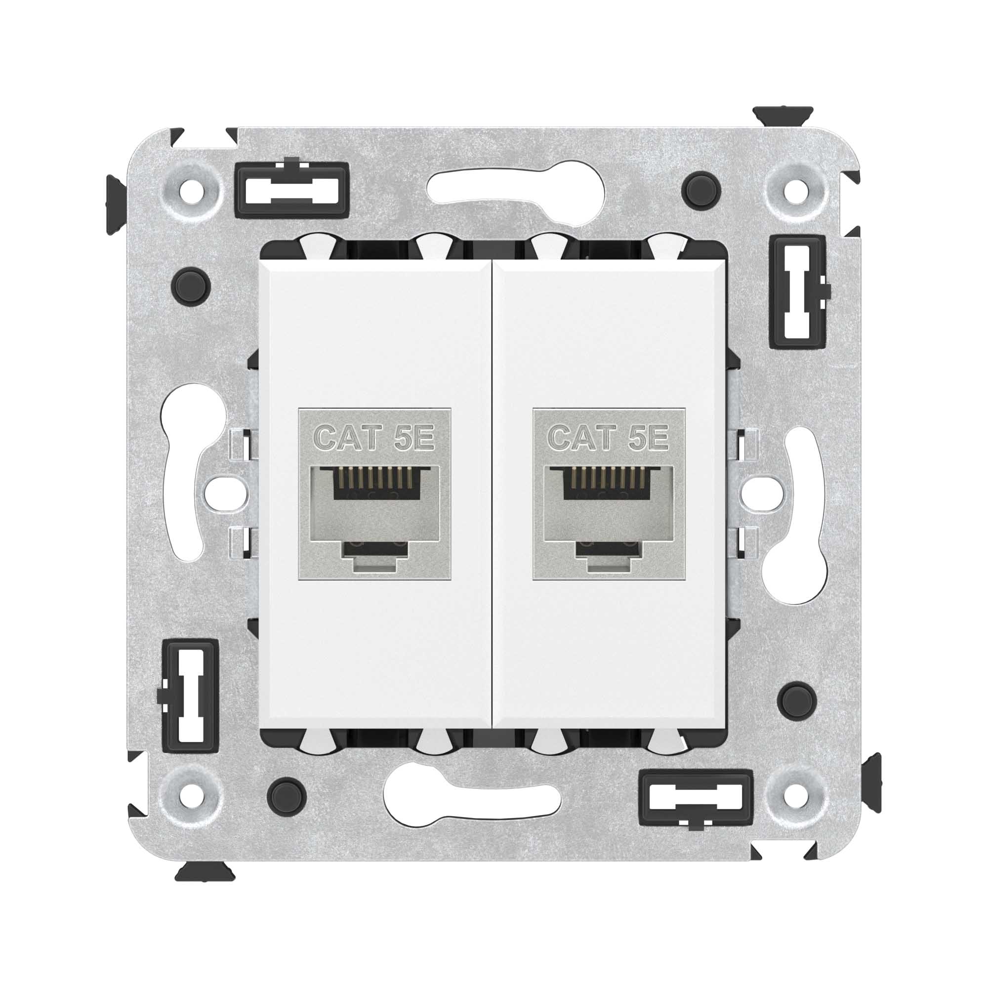 Компьютерная розетка RJ-45 без шторки, кат.5e двойная экранированная Avanti белое облако (4400764), розетка компьютерная