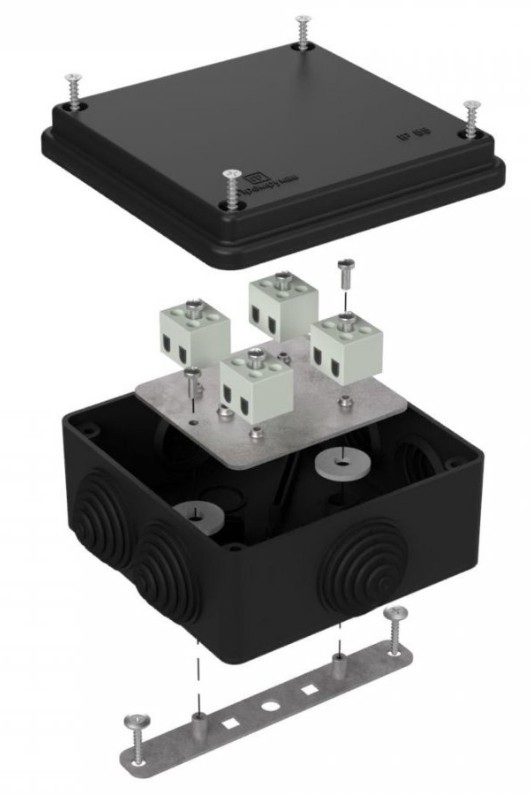 Коробка огнестойкая для о/п Е15-Е120 RAL9005 100х100х50 (40-0300-9005-FR2.5-8) (Промрукав)