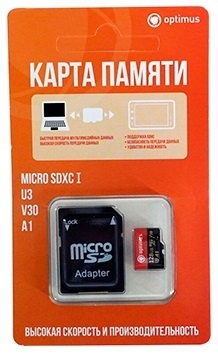 MicroSDXC 128Gb (Optimus), карта памяти microSDXC, 128 ГБ, Class 10
