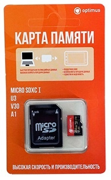 MicroSDXC 256Gb (Optimus), карта памяти microSDXC, 256 ГБ, Class 10