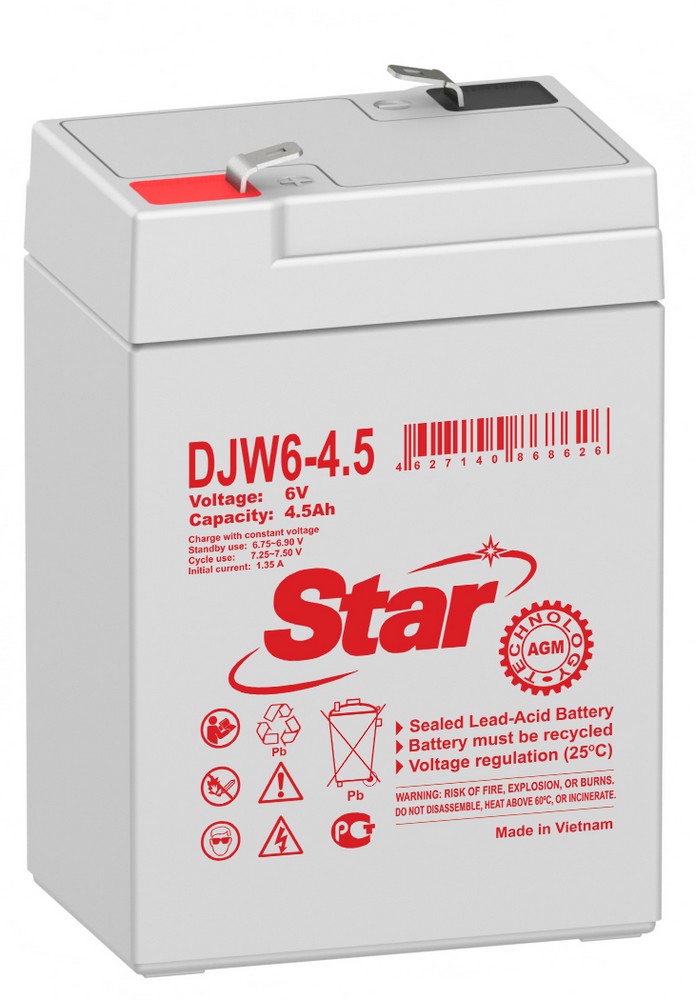 STAR DJW6-4.5, аккумулятор герметичный свинцово-кислотный