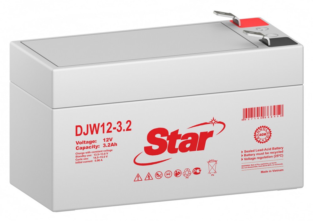STAR DJW12-3.2, аккумулятор герметичный свинцово-кислотный