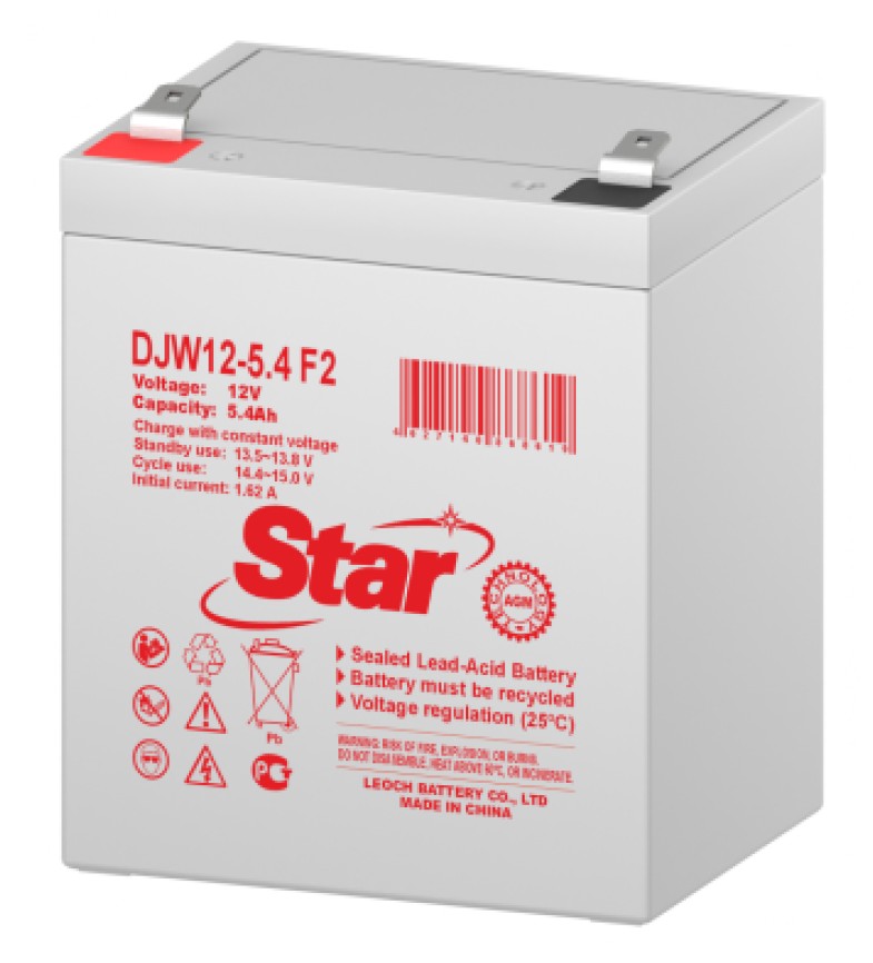 STAR DJW12-5.4 F2, аккумулятор герметичный свинцово-кислотный