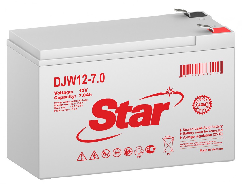 STAR DJW12-7.0, аккумулятор герметичный свинцово-кислотный