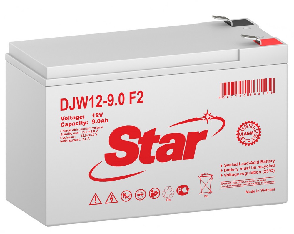 STAR DJW12-9.0 F2, аккумулятор герметичный свинцово-кислотный