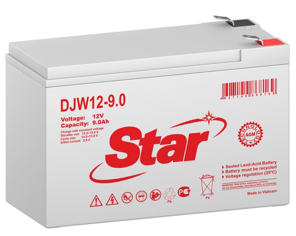 STAR DJW12-9.0, аккумулятор герметичный свинцово-кислотный