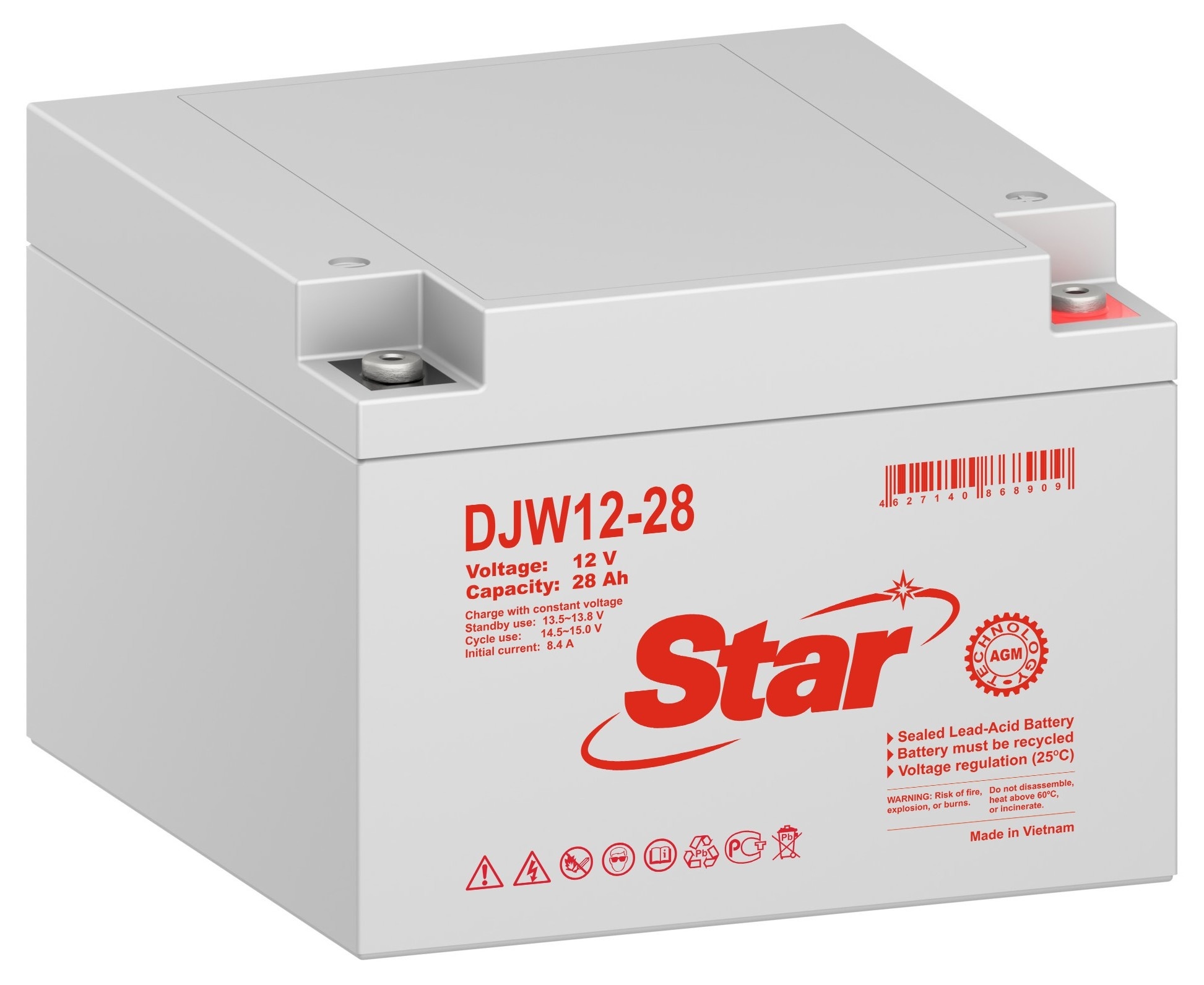 STAR DJW12-28, аккумулятор герметичный свинцово-кислотный