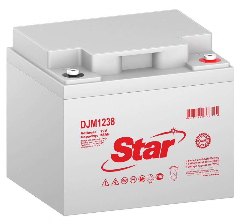 STAR DJM1238, аккумулятор герметичный свинцово-кислотный