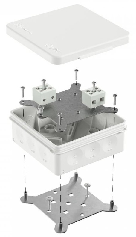 Коробка огнестойкая для о/п двухкомпонентная Е15-Е120 RAL9003 100х100х40 (60-0303-9003-FR6.0-4) (Промрукав)