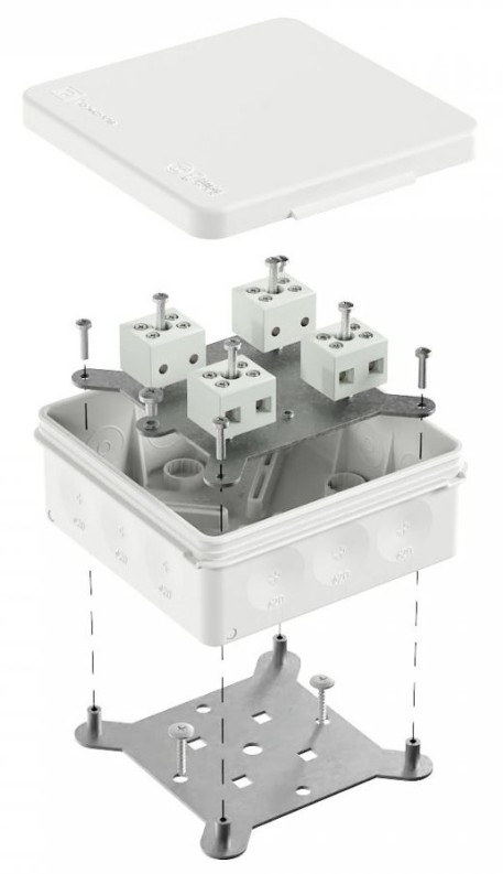 Коробка огнестойкая для о/п двухкомпонентная Е15-Е120 RAL9003 100х100х40 (60-0303-9003-FR6.0-8) (Промрукав)