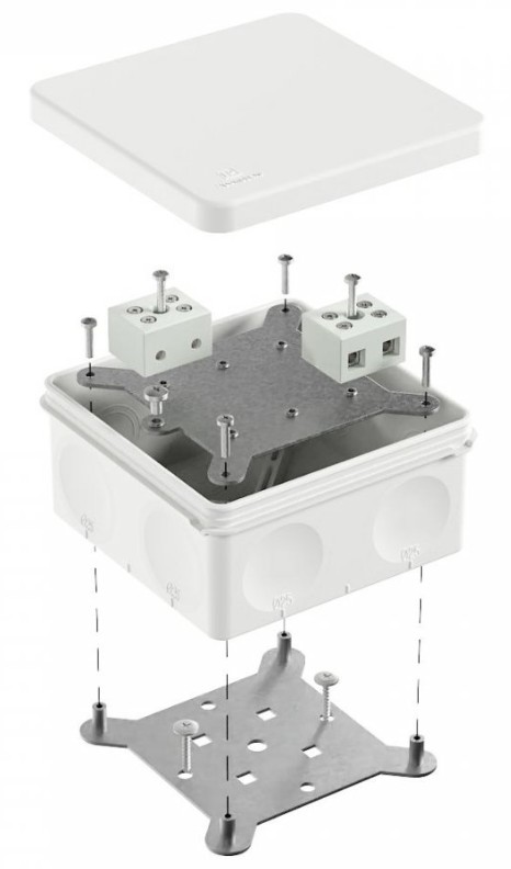 Коробка огнестойкая для о/п двухкомпонентная Е15-Е120 RAL9003 100х100х50 (60-0300-9003-FR10.0-4) (Промрукав)