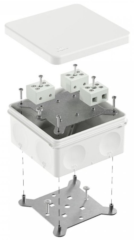 Коробка огнестойкая для о/п двухкомпонентная Е15-Е120 RAL9003 100х100х50 (60-0300-9003-FR10.0-6) (Промрукав)