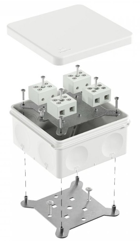 Коробка огнестойкая для о/п двухкомпонентная Е15-Е120 RAL9003 100х100х50 (60-0300-9003-FR10.0-8) (Промрукав)