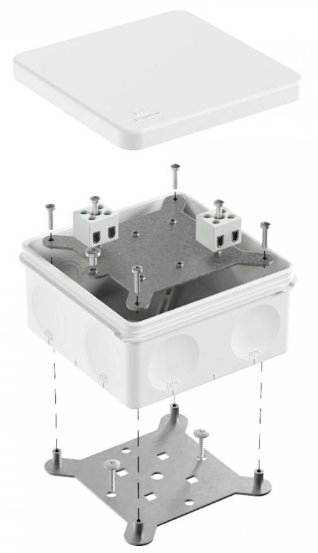 Коробка огнестойкая для о/п двухкомпонентная Е15-Е120 RAL9003 100х100х50 (60-0300-9003-FR2.5-4) (Промрукав)