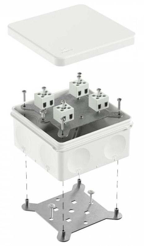Коробка огнестойкая для о/п двухкомпонентная Е15-Е120 RAL9003 100х100х50 (60-0300-9003-FR2.5-8) (Промрукав)