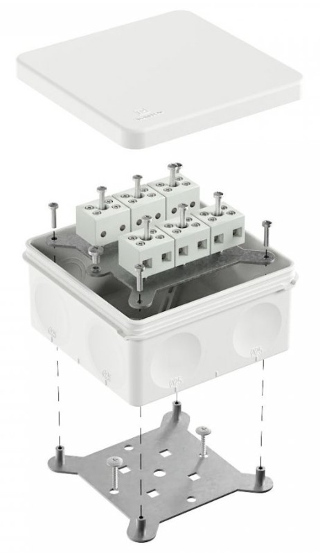 Коробка огнестойкая для о/п двухкомпонентная Е15-Е120 RAL9003 100х100х50 (60-0300-9003-FR6.0-12) (Промрукав)