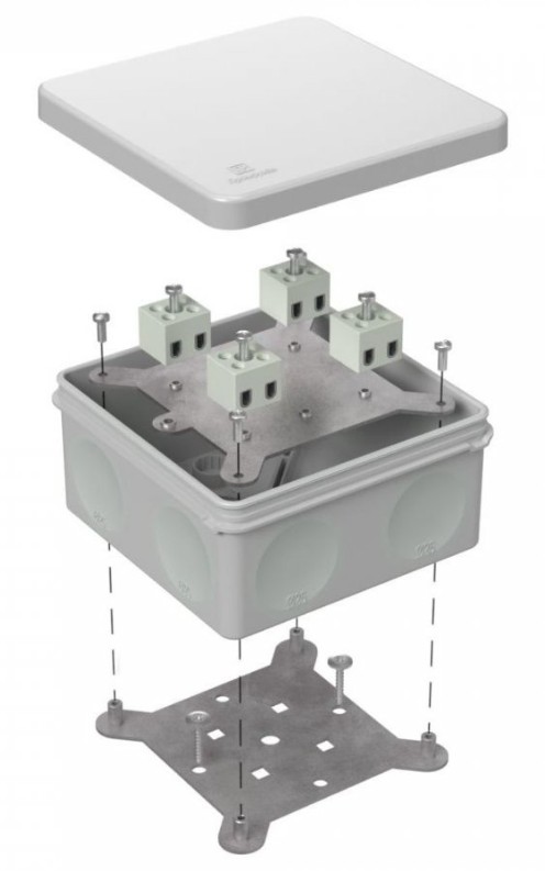 Коробка огнестойкая для о/п двухкомпонентная Е15-Е120 RAL7035 100х100х50 (60-0300-7035-FR2.5-8) (Промрукав)