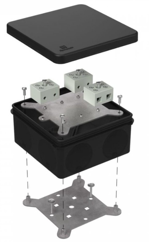 Коробка огнестойкая для о/п двухкомпонентная Е15-Е120 100х100х50 RAL9005 (60-0300-9005-FR10.0-6) (Промрукав)