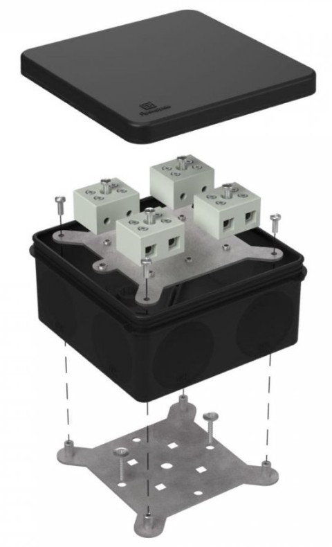 Коробка огнестойкая для о/п двухкомпонентная Е15-Е120 RAL9005 100х100х50 (60-0300-9005-FR10.0-8) (Промрукав)