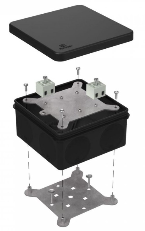 Коробка огнестойкая для о/п двухкомпонентная Е15-Е120 RAL9005 100х100х50 (60-0300-9005-FR2.5-4) (Промрукав)